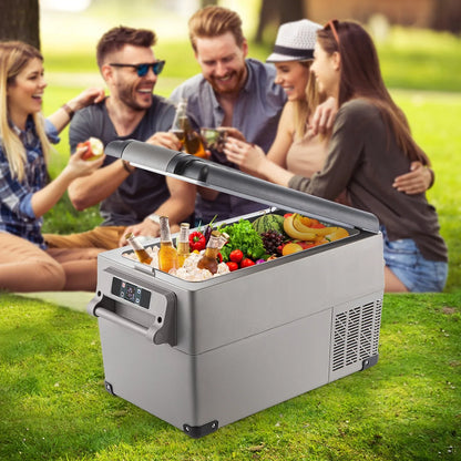 Portable Refrigerator 37 Quart(35 Liter),12 Volt Refrigerator App Control(-4℉~68℉), Car Refrigerator Dual Zone With 12/24v DC & 110-240v AC For Camping, Travel, Fishing, Outdoor Or Home Use - THE MILE MAKER DRIVER SHOP