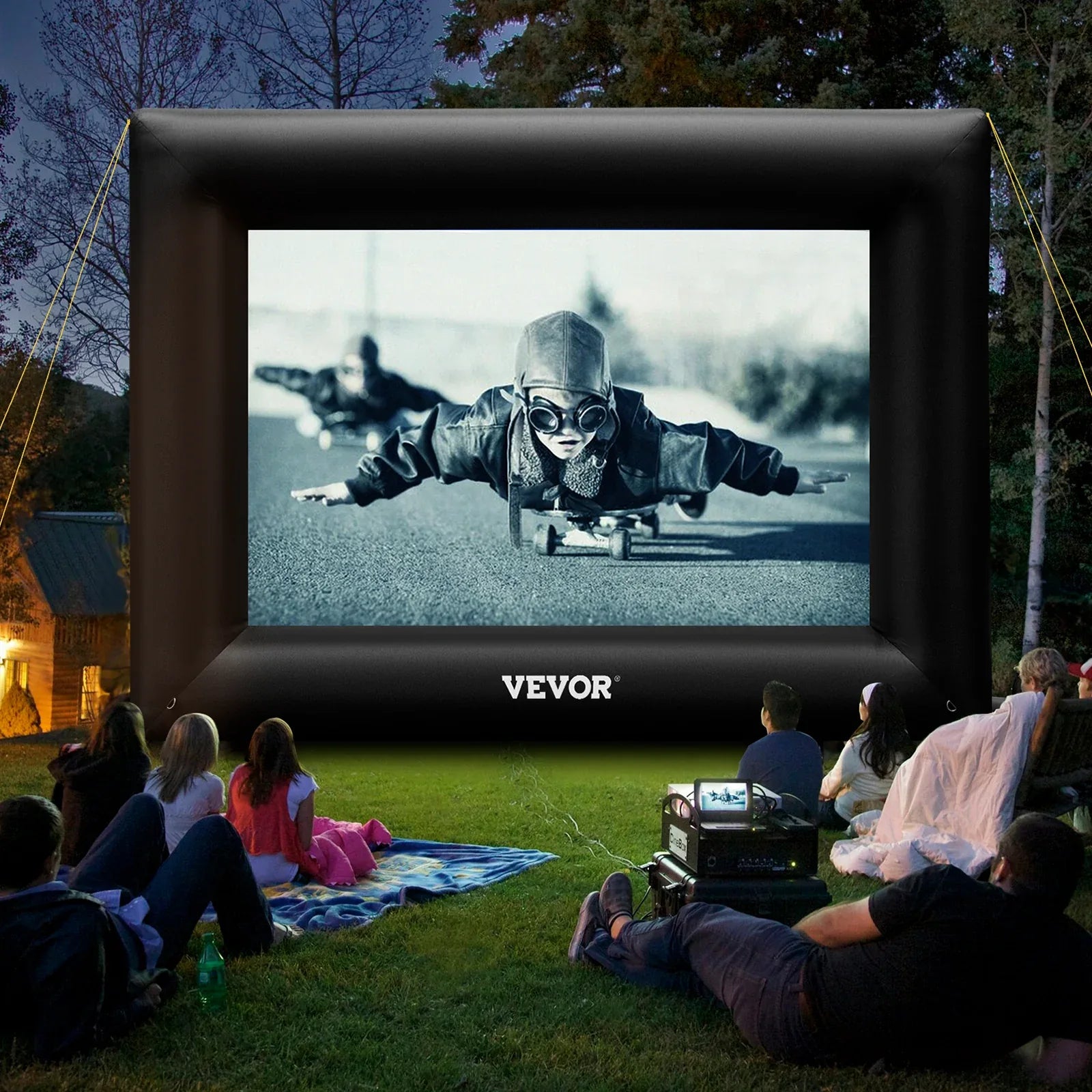VEVOR Inflatable Movie Screen 24FT 288inch Inflatable Projector Screen For Outside With 360W Air Blower Inflatable Screen Oxford Fabric Material Blow Up Screen For Outdoor Movie Supports Front Rear P - THE MILE MAKER DRIVER SHOP