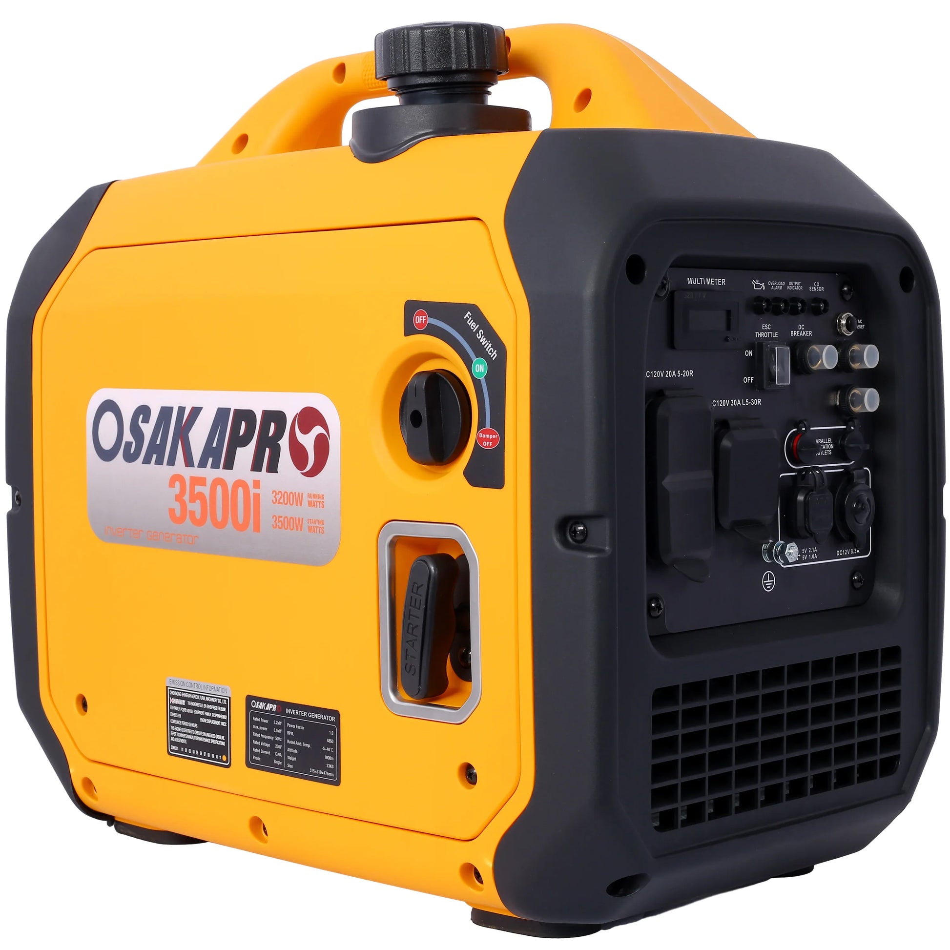 3500 Watt Portable Inverter Generator Gas Powered, EPA Compliant With CO SENSOR, Compact And Lightweight For Home Backup Power, Outdoor Camping, RV And Trailer - THE MILE MAKER DRIVER SHOP