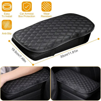 Car Armrest Pad Cover PU Leather Auto Center Console Seat Box Cover Protector Car Accessories Armrest Cushion Pad - THE MILE MAKER DRIVER SHOP