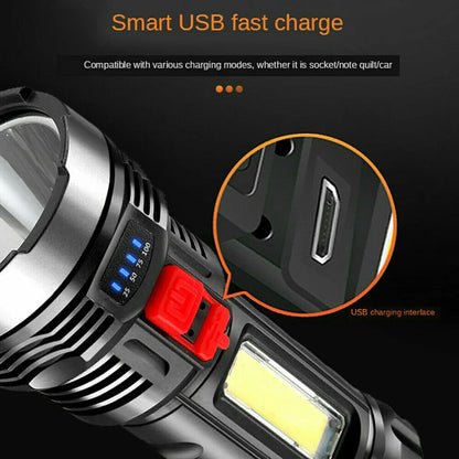 LED Flashlight Torch Rechargeable Work Light Built-in Battery - THE MILE MAKER DRIVER SHOP