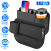 2 Pack Car Seat Gap Filler Organizer Car Leather Cup Holder Gap Bag Universal Car Seat Storage Black For Placing Keys Cards Phones Drinks Lipstick - THE MILE MAKER DRIVER SHOP