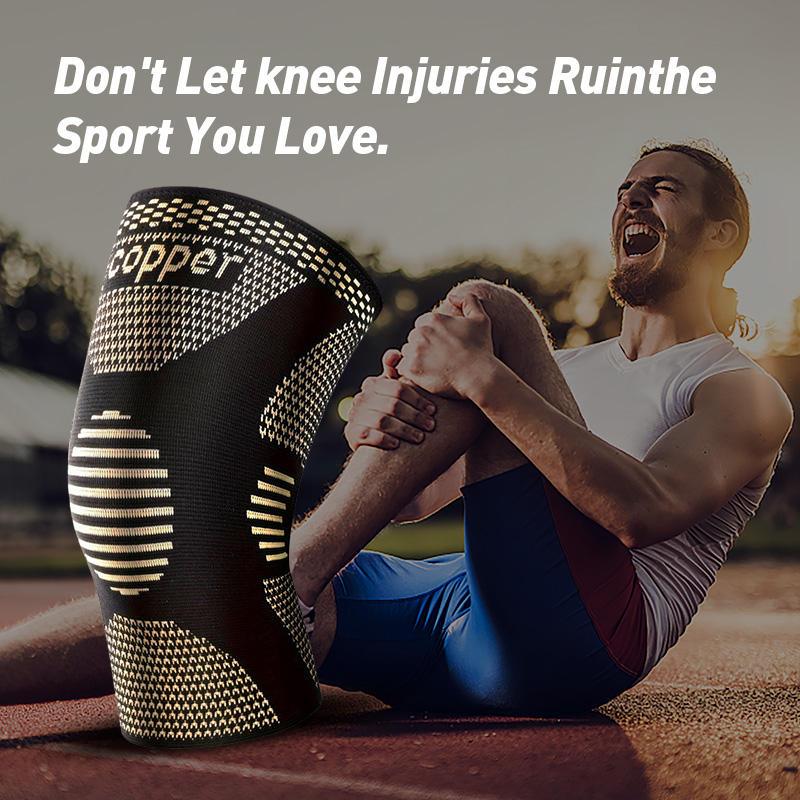 1 Pair Copper Knee Pads Ultimate Shock-Absorbing Gear For Men & Women Superior Knee Support For Sports Yoga Fitness Basketball - THE MILE MAKER DRIVER SHOP