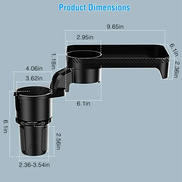 Car Cup Holder Tray 360° Rotating Car Bottle Holder Expander Adapter - THE MILE MAKER DRIVER SHOP