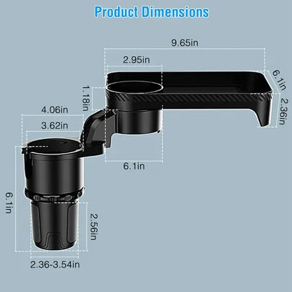 Car Cup Holder Tray 360° Rotating Car Bottle Holder Expander Adapter - THE MILE MAKER DRIVER SHOP
