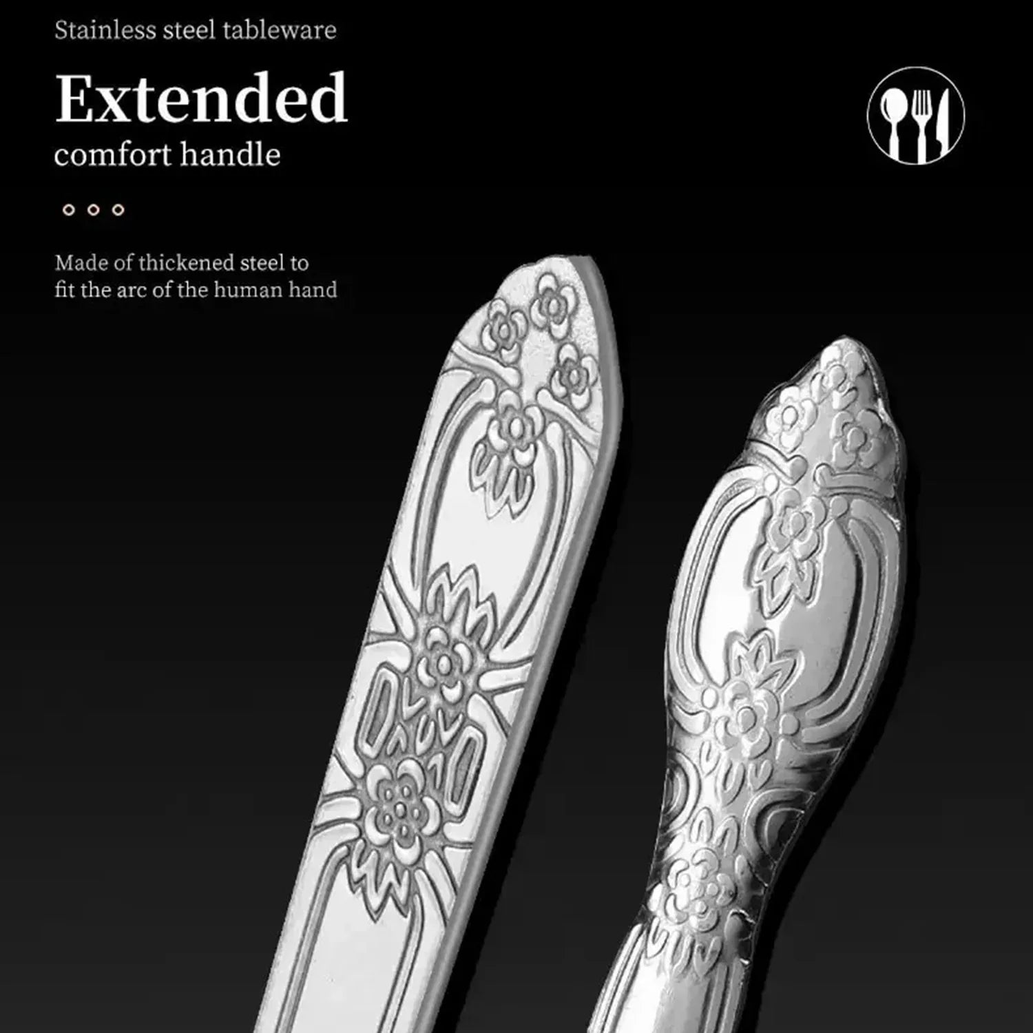 Deluxe Premium Cutlery Flatware Set For The Home - Stainless Steel Cutlery Service With 1 Dinner Fork, 1 Dinner Knife, 1 Dinner Spoon And 1 Tea Spoon - Durable, Elegant And Rust-resista - THE MILE MAKER DRIVER SHOP