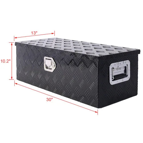 30inch Aluminum Tool Box,heavy Duty Truck Bed Tool Box,outdoor Trailer Pickup Storage Tool Box,RV Storage Organizer,underbody Box W Lock Keys,black - THE MILE MAKER DRIVER SHOP