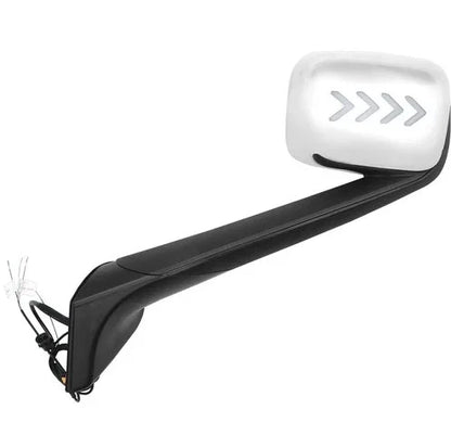 For Freightliner Cascadia 2018 Pair Chrome Heated Hood Mirror W Turn Signal LED - THE MILE MAKER DRIVER SHOP