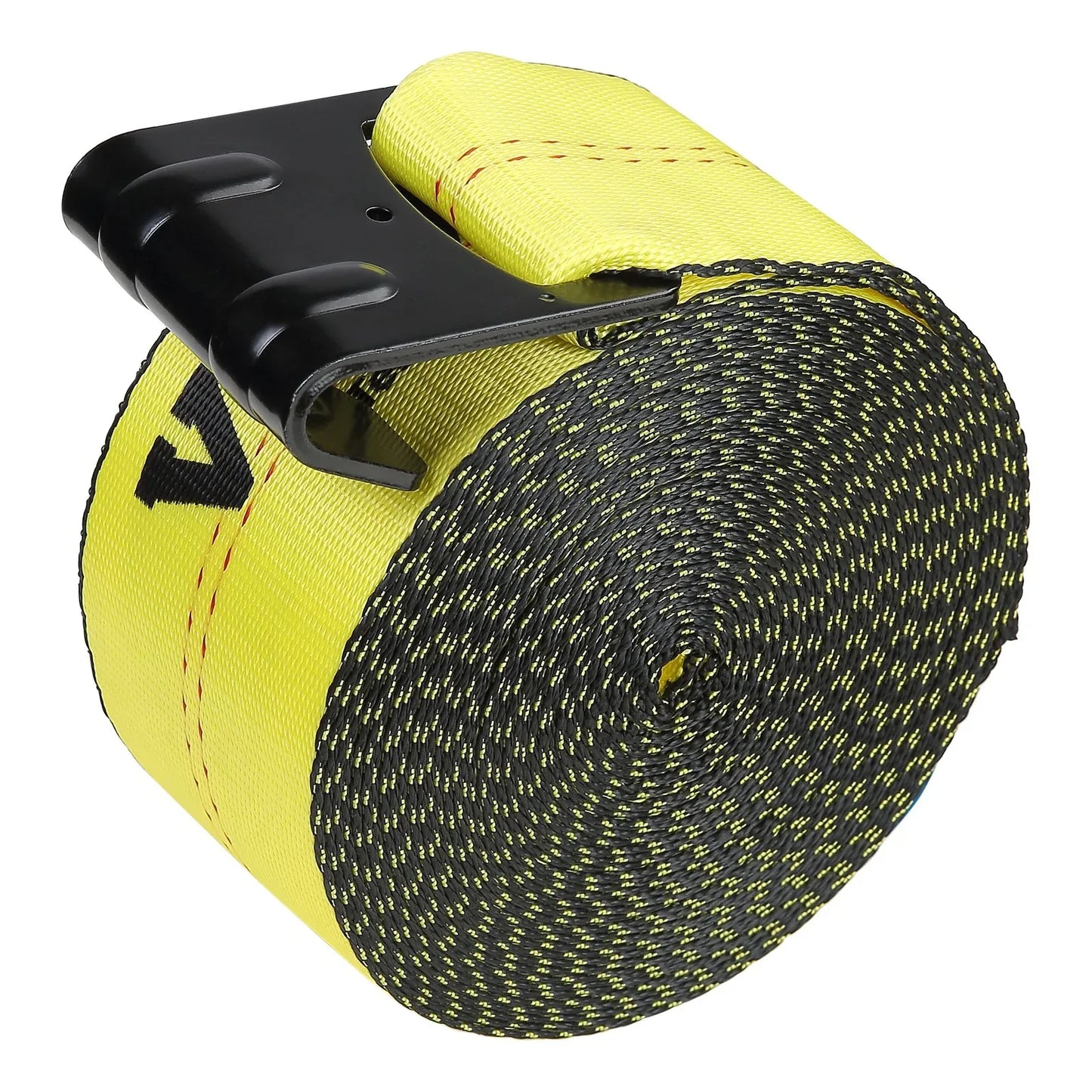 Winch Straps, 4'X 30', 6000 Lbs Load Capacity, 18000 Lbs Break Strength, Truck Straps With Flat Hook, Flatbed Tie Downs Cargo Control For Trailers, Farms, Rescues, Tree Saver, Yellow,4 Pack - THE MILE MAKER DRIVER SHOP