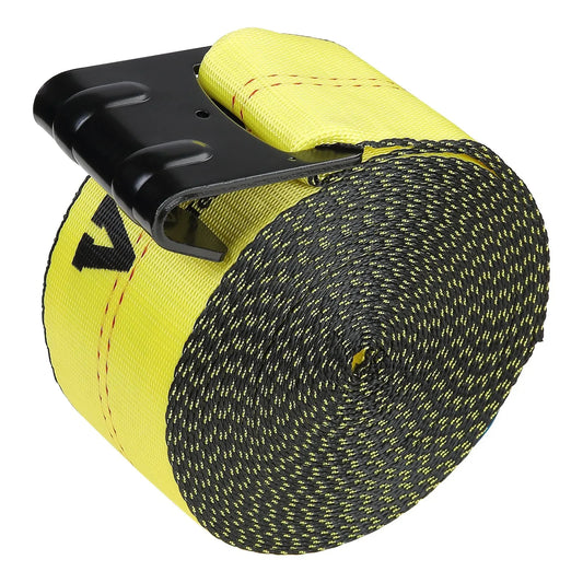 Winch Straps, 4'X 30', 6000 Lbs Load Capacity, 18000 Lbs Break Strength, Truck Straps With Flat Hook, Flatbed Tie Downs Cargo Control For Trailers, Farms, Rescues, Tree Saver, Yellow,4 Pack - THE MILE MAKER DRIVER SHOP