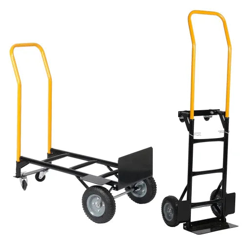 Hand Truck Dual Purpose 2 Wheel Dolly Cart And 4 Wheel Push Cart With Swivel Wheels 330 Lbs Capacity Heavy Duty Platform Cart For Moving Warehouse Garden Grocery - THE MILE MAKER DRIVER SHOP