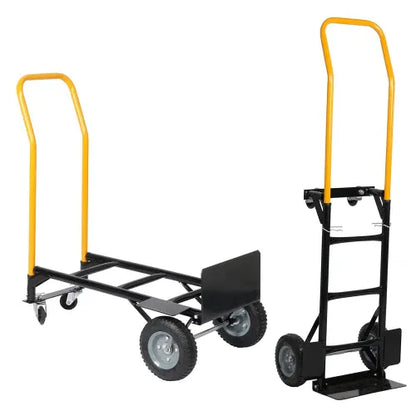 Hand Truck Dual Purpose 2 Wheel Dolly Cart And 4 Wheel Push Cart With Swivel Wheels 330 Lbs Capacity Heavy Duty Platform Cart For Moving Warehouse Garden Grocery - THE MILE MAKER DRIVER SHOP
