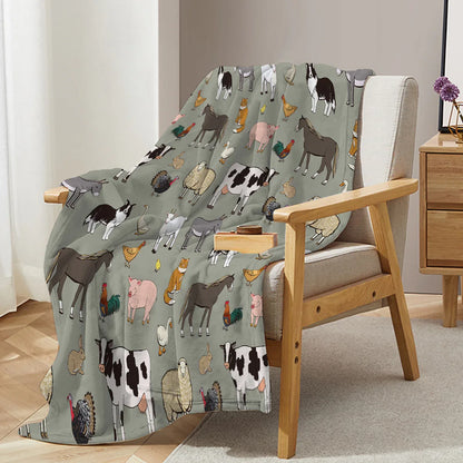 Various Animals Blanket Soft Pig Horse Durable Comfortable Blanket Women Birthday Gift Home Decoration Sofa Couch Office Bed Camping Travel 75x100cm 130x150cm 150x200cm - THE MILE MAKER DRIVER SHOP