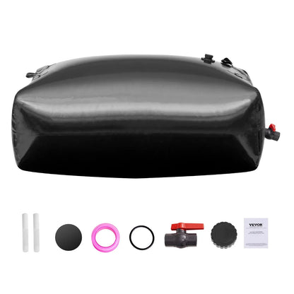 VEVOR Portable Water Storage Bladder 142.7 Gal PVC Collapsible Water Tank Black - THE MILE MAKER DRIVER SHOP