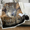 Indian Wolf Sherpa Fleece Blanket Native American Wolf Cozy Warm Fluffy Plush Blanket For Bed Couch Chair Living Room Decor 50x60 Inch 60x80 Inch - THE MILE MAKER DRIVER SHOP