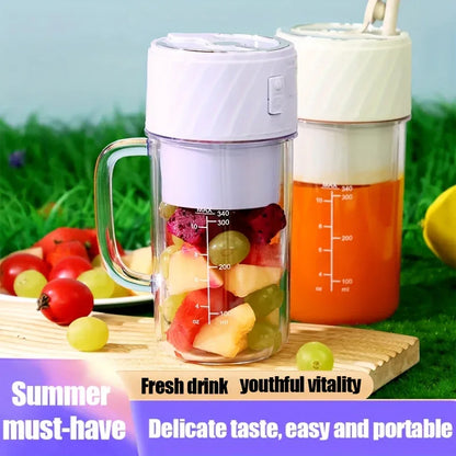 Portable Blender Rechargeable Blender Travel Cup With Lid And Straw, Ideal For Making Milkshakes, Smoothies, And Juices, Mini Blender Suitable For Outdoor Sports, Home Use, And Travel - THE MILE MAKER DRIVER SHOP