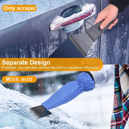 1Pc Ice Scraper Glove Car Windshield Snow Scraper Remover Glove Lined Of Fleece Winter Ice Scraper Mitt Keep Warm - THE MILE MAKER DRIVER SHOP