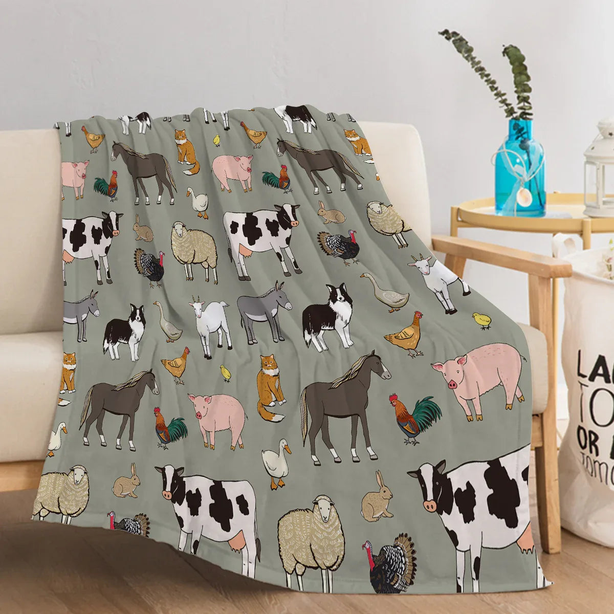 Various Animals Blanket Soft Pig Horse Durable Comfortable Blanket Women Birthday Gift Home Decoration Sofa Couch Office Bed Camping Travel 75x100cm 130x150cm 150x200cm - THE MILE MAKER DRIVER SHOP