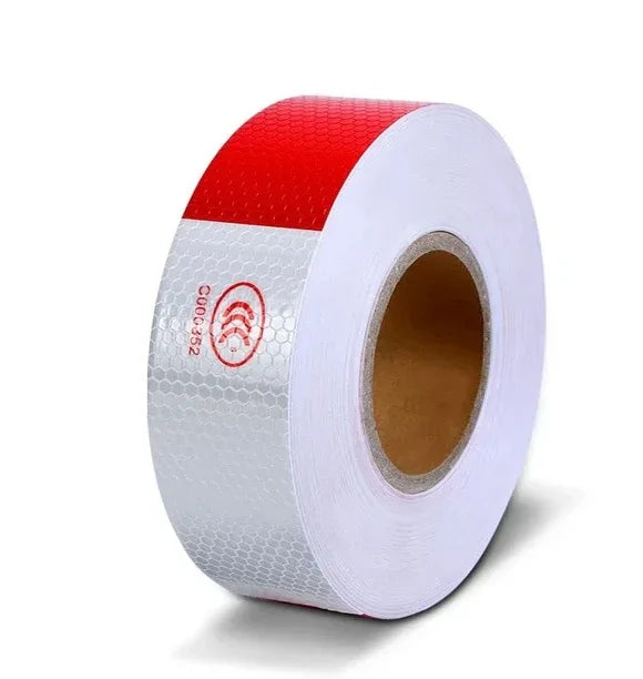 Reflective Trailer Safety Tape Conspicuity Tape Warning Sign Car Truck Red White - THE MILE MAKER DRIVER SHOP