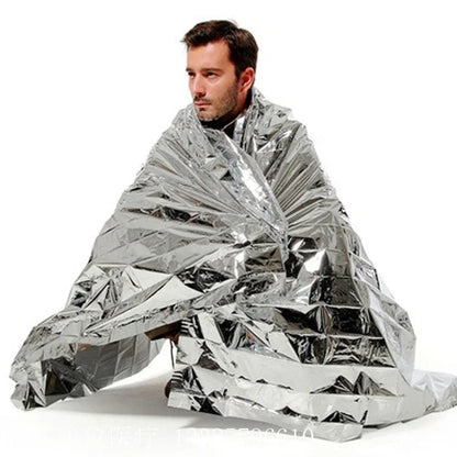 Emergency Blanket Outdoor Portable Thermal Double-sided Silver Survival - THE MILE MAKER DRIVER SHOP
