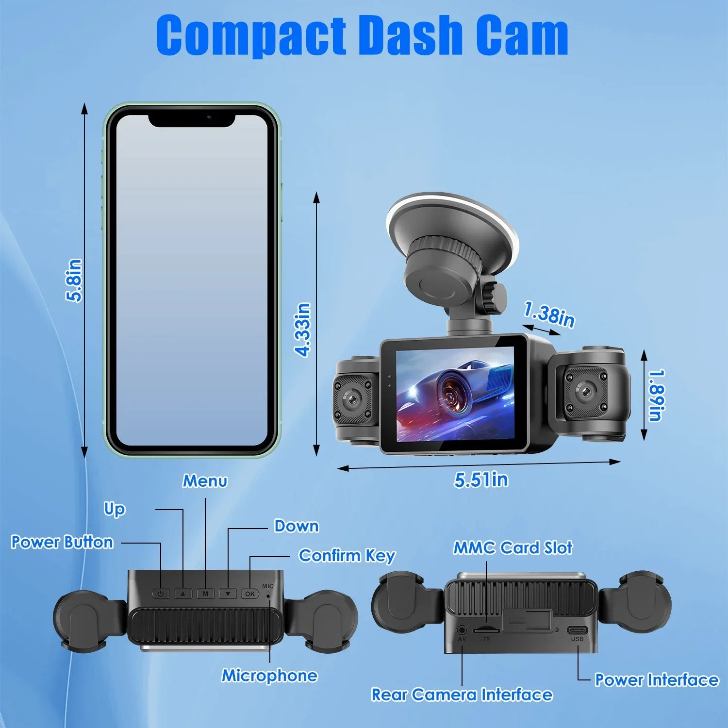 4 Channel Car Dash Cam With 128G MMC Card 1080P Front 720P Left Right 480P Rear G-Sensor Parking Monitor Loop Recording Night Vision 360 Degree Surveillance Car Camera - THE MILE MAKER DRIVER SHOP