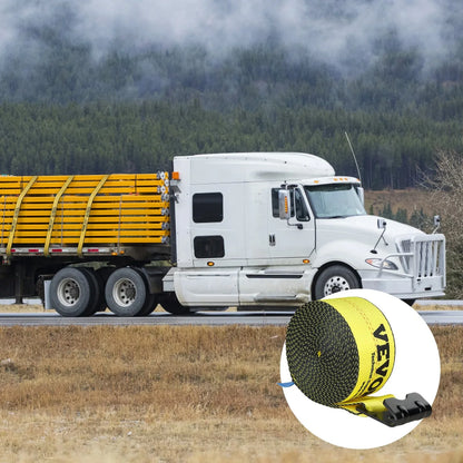 Winch Straps, 4'X 30', 6000 Lbs Load Capacity, 18000 Lbs Break Strength, Truck Straps With Flat Hook, Flatbed Tie Downs Cargo Control For Trailers, Farms, Rescues, Tree Saver, Yellow,4 Pack - THE MILE MAKER DRIVER SHOP