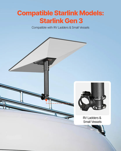 Starlink RV Ladder Mount 360°Adjustable Extra Short Starlink For Gen 3 - THE MILE MAKER DRIVER SHOP