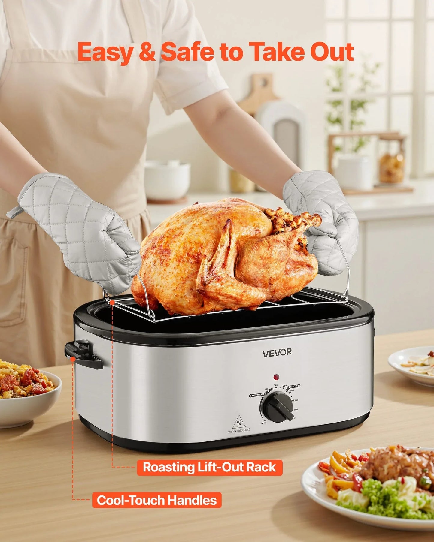 Electric Roaster Oven 24QT Electric Roasting Pan With 3 Bin Buffet Server - THE MILE MAKER DRIVER SHOP