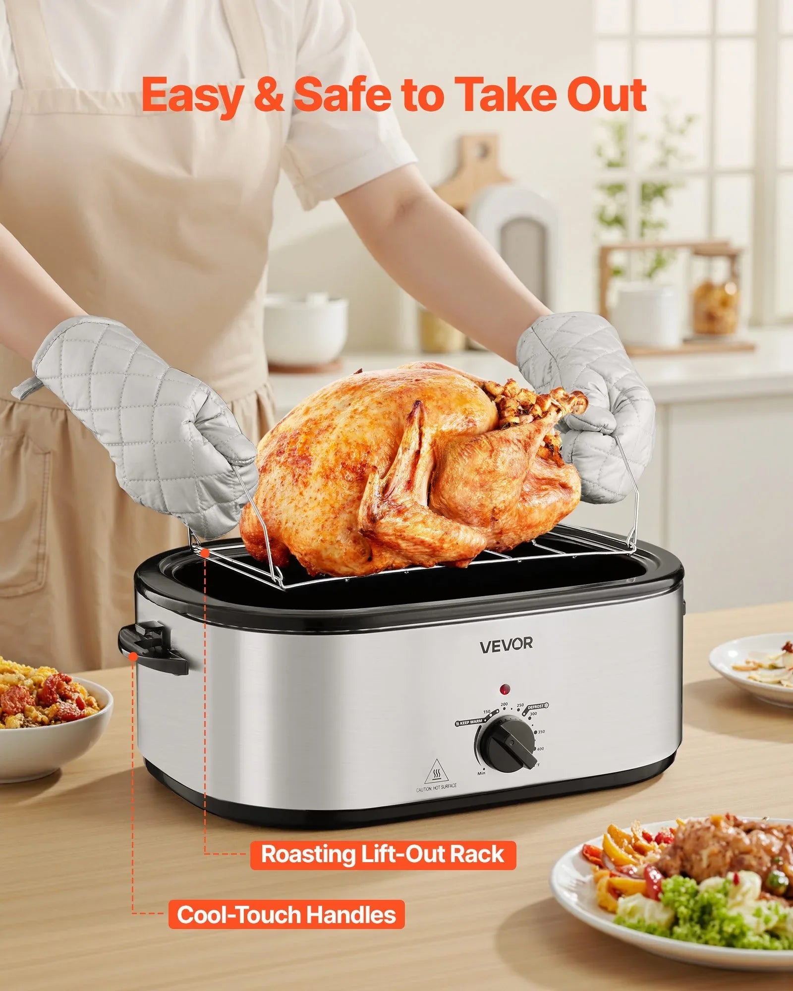 Electric Roaster Oven 24QT Electric Roasting Pan With 3 Bin Buffet Server - THE MILE MAKER DRIVER SHOP