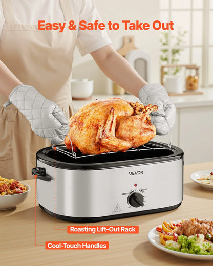 Electric Roaster Oven 24QT Electric Roasting Pan With 3 Bin Buffet Server - THE MILE MAKER DRIVER SHOP