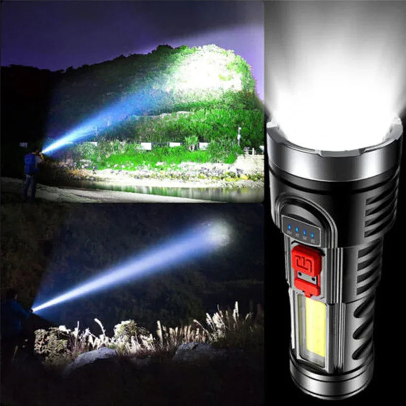 LED Flashlight Torch Rechargeable Work Light Built-in Battery - THE MILE MAKER DRIVER SHOP