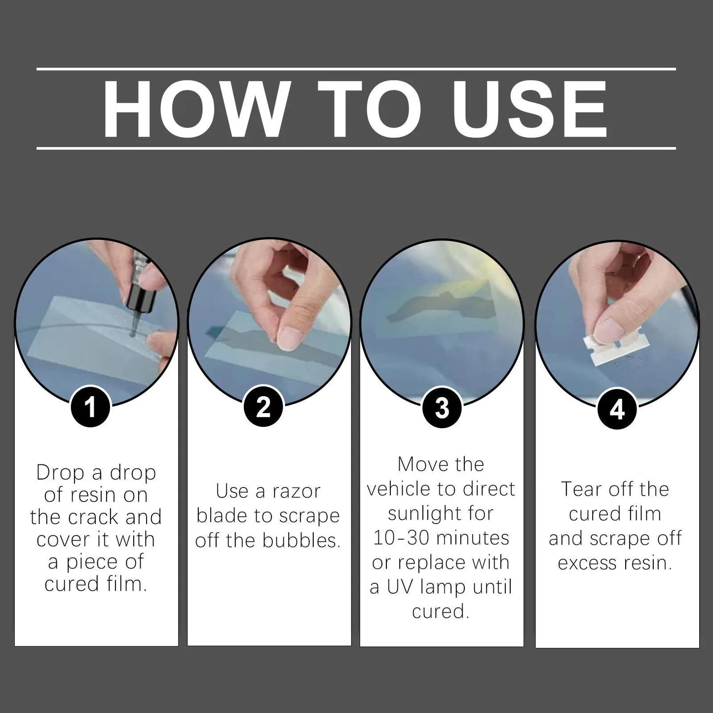 Holmont Car Windshield Crack Repair Kit Nano-repair Fluid Quickly Repairs Cracks For A Clear View And Safe Travel - THE MILE MAKER DRIVER SHOP