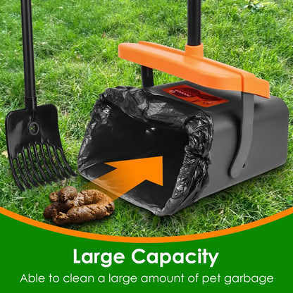 1Set Pooper Scooper Kit Dog Poop Rake & Swiveling Bin Poop Heavy Duty Pick Up Tool With Extra Long Handle 35 Waste Bags Dispenser - THE MILE MAKER DRIVER SHOP