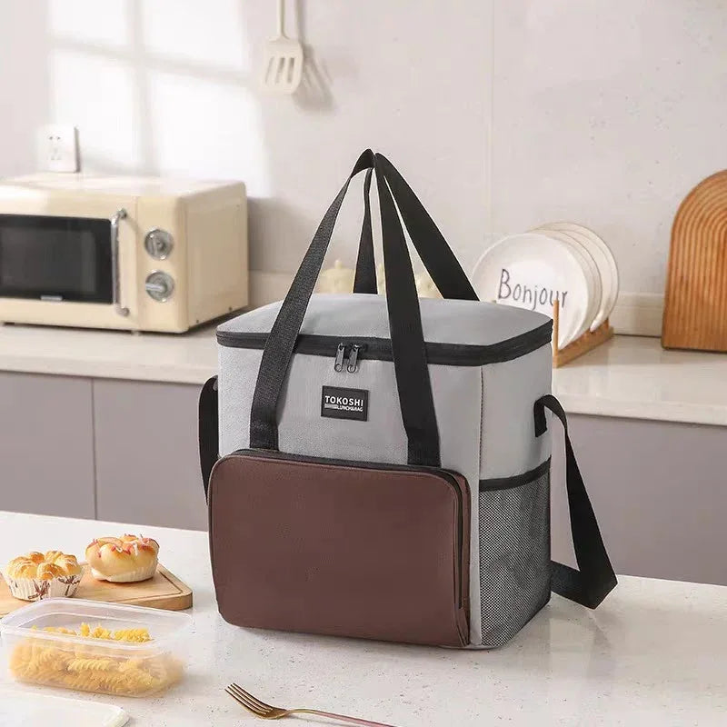 Black Insulated Lunch Bag Durable & Stain-Resistant Oxford Fabric, Excellent Thermal Performance For Hot Cold Food - THE MILE MAKER DRIVER SHOP