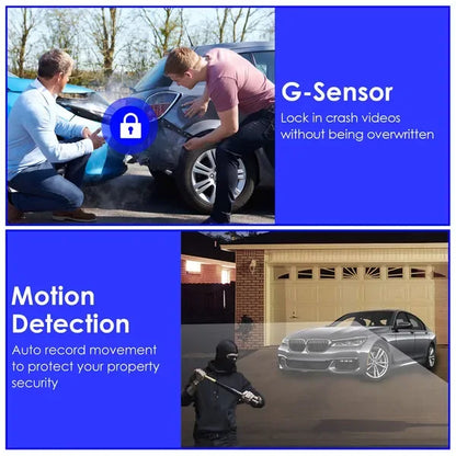 1080P FUD 3 Channel WiFi Dash Cam 170° Wide Angle Triple Car Camera With IR Night G-Sensor Motion Detection Loop Recording App Control Support 128G Max - THE MILE MAKER DRIVER SHOP