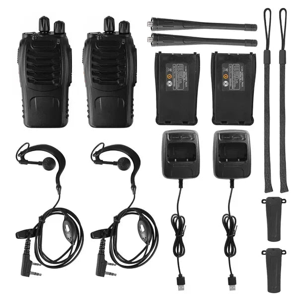 2 X Baofeng BF-888S Walkie Talkies Two Way Radio UHF 16CH 400-470MHZ Long Range - THE MILE MAKER DRIVER SHOP