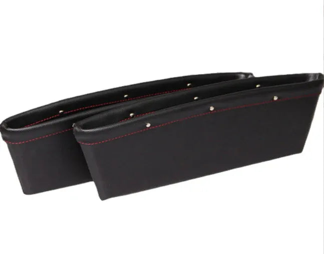 2pcs Car Seat Gap PU Leather Catch Catcher Box Caddy Slit Pocket Storage Organizer - THE MILE MAKER DRIVER SHOP