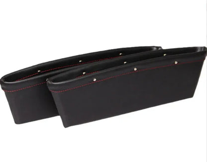 2pcs Car Seat Gap PU Leather Catch Catcher Box Caddy Slit Pocket Storage Organizer - THE MILE MAKER DRIVER SHOP