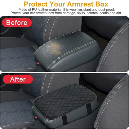 Car Armrest Pad Cover PU Leather Auto Center Console Seat Box Cover Protector Car Accessories Armrest Cushion Pad - THE MILE MAKER DRIVER SHOP