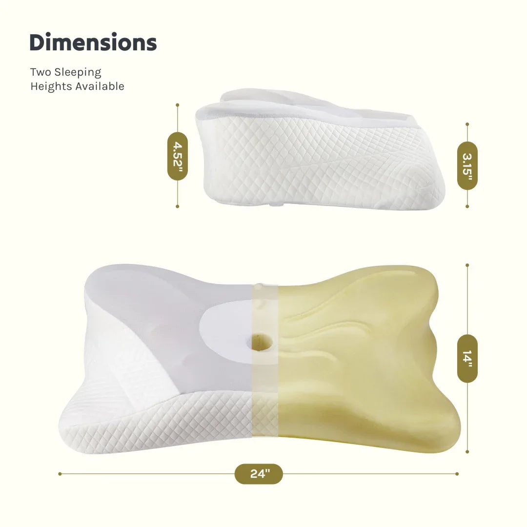 Cervical Neck Pillow, Cooling Ergonomic Memory Foam Pillows Dual Height Orthopedic Support Contour Pillow For Side - THE MILE MAKER DRIVER SHOP