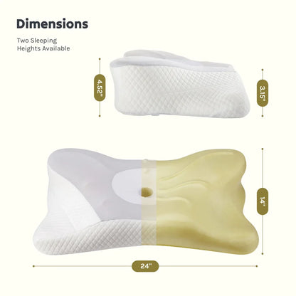 Cervical Neck Pillow, Cooling Ergonomic Memory Foam Pillows Dual Height Orthopedic Support Contour Pillow For Side - THE MILE MAKER DRIVER SHOP