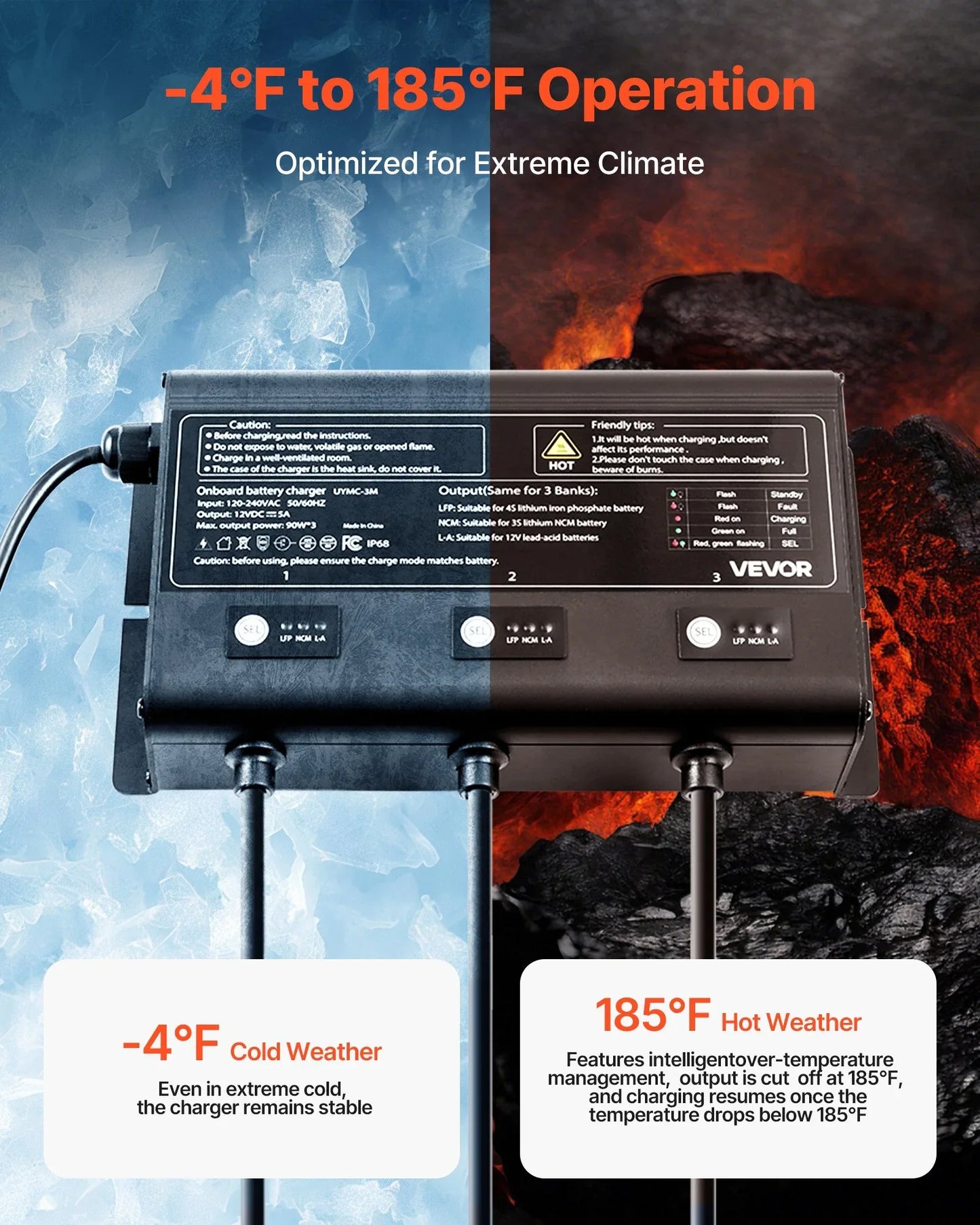 3-Bank 5A 12V Smart Marine Battery Charger Onboard IP68 Waterproof Boat RV Yacht - THE MILE MAKER DRIVER SHOP