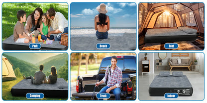 Full Size Truck Inflatable Mattress, Fits For 5.5-6.5 Ft Trucks, Inflatable Pickup Truck Air Bed, With Phone Slot And Cup Slot, 2 Pillows, Suitable For Outdoor And Indoor - THE MILE MAKER DRIVER SHOP