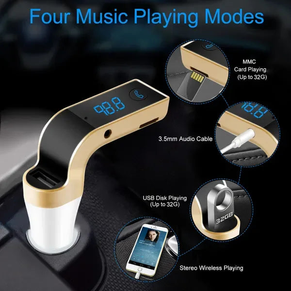Car Wireless FM Transmitter USB Charger Hands-free Call MP3 Player MMC Card Reading Aux-in LCD Display - THE MILE MAKER DRIVER SHOP