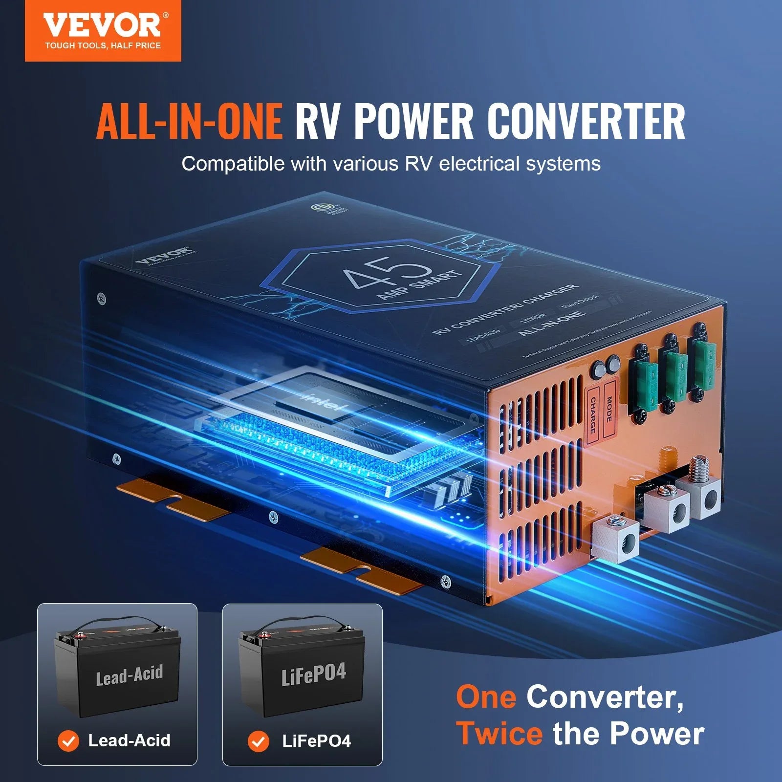 RV Converter 45 Amp 110V AC To 12V DC RV Power Converter Battery Charger - THE MILE MAKER DRIVER SHOP