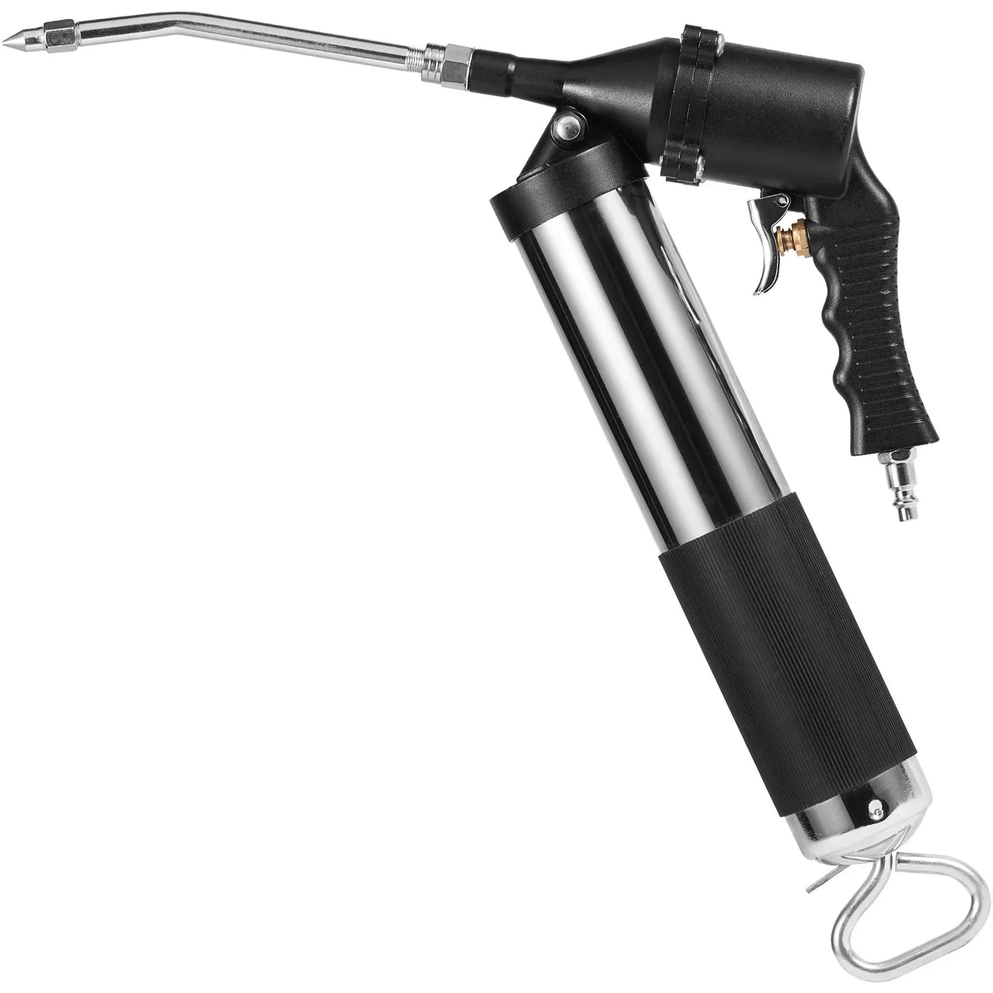 Capacity Heavy Duty Pneumatic Grease Gun, With 18.5 Inch Flexible Hose, 1 Black Flat Coupler Pointed Coupler Bent Metal Pipe Locking Clamp Coupler - THE MILE MAKER DRIVER SHOP