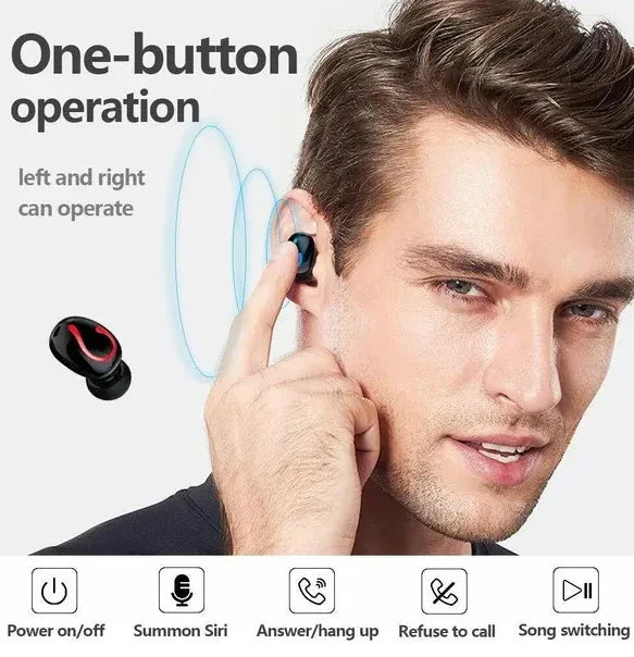 Bluetooth 5.1 Headset TWS Wireless Earphones Mini Earbuds Stereo Headphones IPX7 - THE MILE MAKER DRIVER SHOP