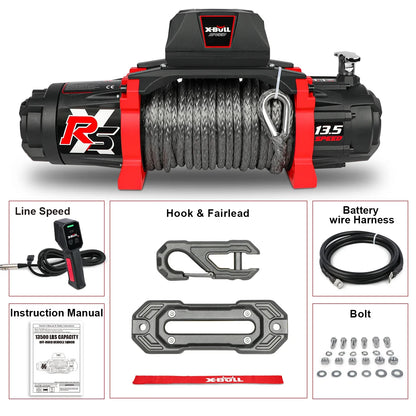 X-BULL 13500 Lb Winch Load Capacity Electric Winch - 12V DC Power Supply For Off-Road Trailers, 2-in-1 Wireless Remote Control, 13500 XRS Series - THE MILE MAKER DRIVER SHOP