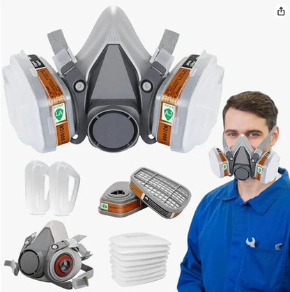 Half Face Cover Respirator Gas Mask For Industrial Woodworking Painting Sanding Facepiece - THE MILE MAKER DRIVER SHOP