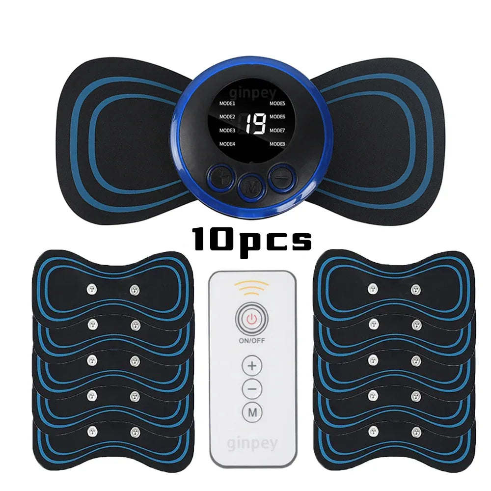 Mini Massager With 5 Pads Portable Electric Muscle Stimulator - Deep Tissue Management Device - Pulse Therapy For Back Shoulder Neck Leg - THE MILE MAKER DRIVER SHOP